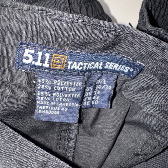 511 Tactical Mens Size L Long Black Cargo Pants 34/34 - Picture 3 of 6